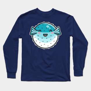 Kawaii Cute Puffer Fish Long Sleeve T-Shirt